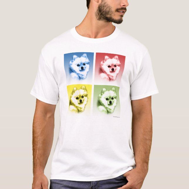 Camiseta Arte Pop da Pomerânia (Frente)
