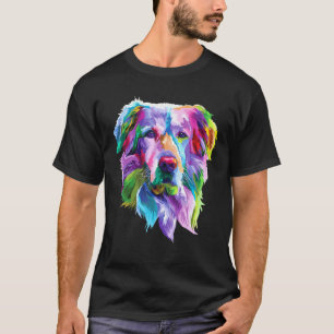 Camiseta Arte Pop de Cachorro Golden Retriever Colorido Eng