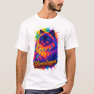 Camiseta Arte Pop de Gato Himalaia - Arte Neon Street Color