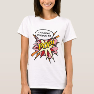 Camiseta Arte Pop de Quadrinhos Personalizada Pronta para E