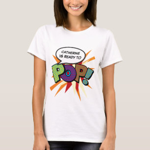 Camiseta Arte Pop de Quadrinhos Personalizada Pronta para E