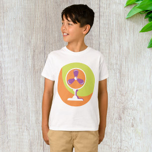 Camiseta Arte Pop de Verão com Ventilador Elétrico Colorido