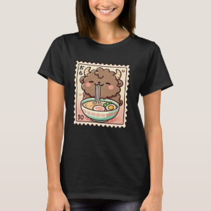 Camiseta Arte Pop Japonesa Selo Macarrão Bisonho Fofo