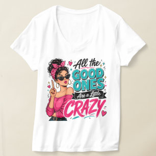 Camiseta Arte Pop Retro Design de Citação de Humor Louco e