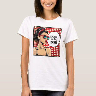 Camiseta Arte Pop Retro dos Anos 50 Citação Inspiradora Gla