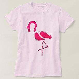 Camiseta Arte-pop única rosa flamingo