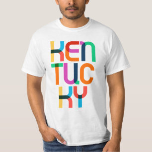Camiseta Arte Pop Vintage Retro Kentucky Cores do Arco-íris