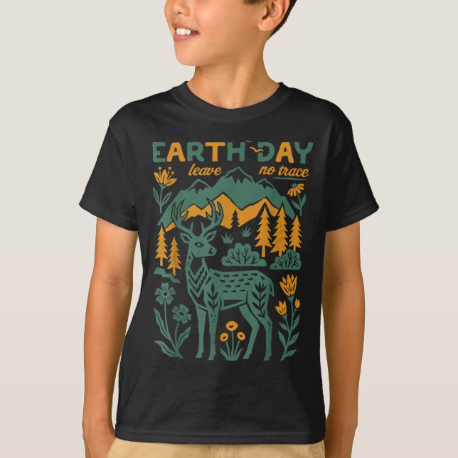 Camiseta Arte popular do dia da Terra  (Frente)