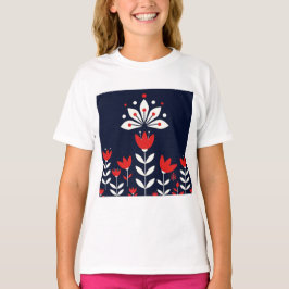 Camiseta arte popular escandinava