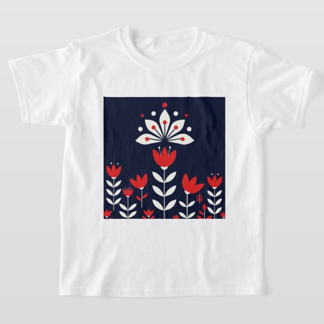 Camiseta arte popular escandinava (Postura )
