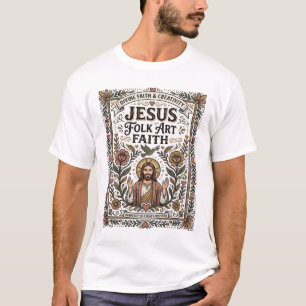 Camiseta Arte Popular Jesus Fé Arte Popular Cristã Fé