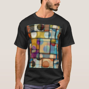 Camiseta Arte poxel baixa, padrão geométrico.