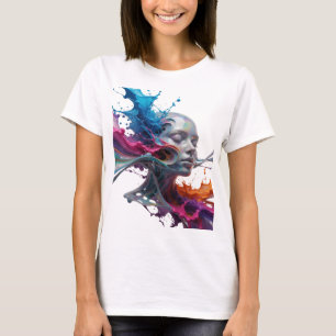 Camiseta ARTE PRATA EM ESTILO ABSTRATO - Impressão de Moda