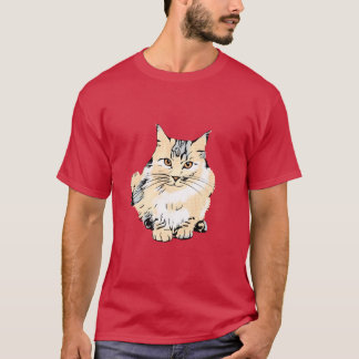 Camiseta Arte principal casulo Gato design gráfico com tama