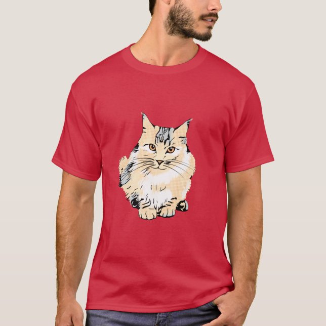 Camiseta Arte principal casulo Gato design gráfico com tama (Frente)