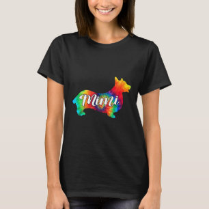 Camiseta Arte Psicodélica de Corgi Fofa Cachorro Hippy Mimi