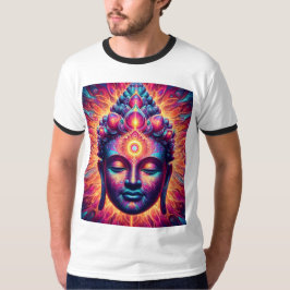 Camiseta Arte Psicodélica do Buda - Terceiro Olho Vibrante