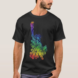 Camiseta Arte Rainbow Lady Liberty Pride
