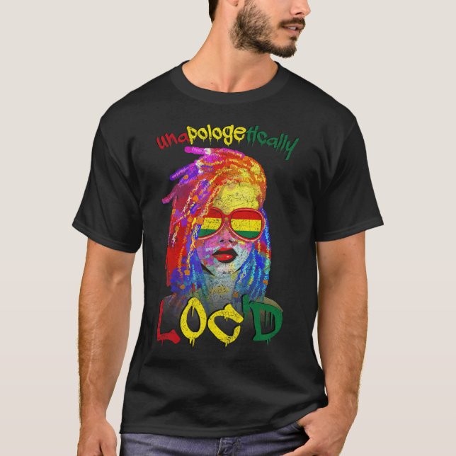 Camiseta Arte Rainha Afro Melanin, sem desculpas (Frente)