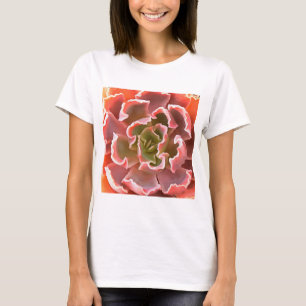 Camiseta Arte Realista Suculta e Rebelde Tons Rosa