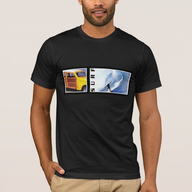 Camiseta Arte retro arborizado do surf (Frente)