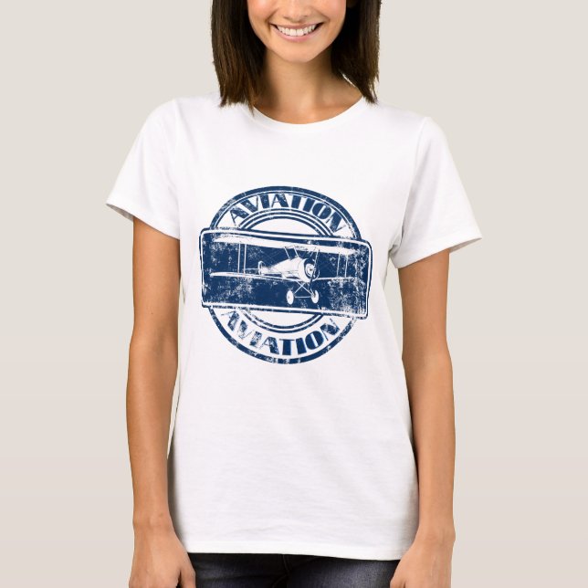 Camiseta Arte retro da aviação (Frente)