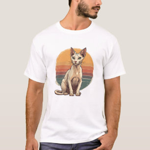 Camiseta Arte Retro de Gata Sphynx Mãe Vintage