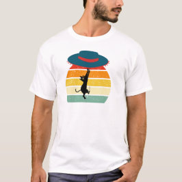 Camiseta Arte Retro de Gato Pôr do Sol para Amantes de Gato