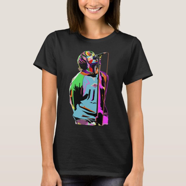 Camiseta Arte retrô de liam gallagher (Frente)