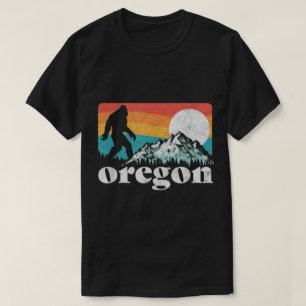 Camiseta Arte Retro de Montanha do Pé-Grande de Oregon
