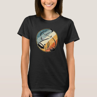 Camiseta Arte Retro de Pesca de Bagre de Canal Pescaria de