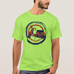 Camiseta Arte retro vermelha e azul do patinete