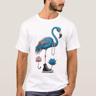 Camiseta Arte retrorativa Flamingo Womens Crianças Gráfico 
