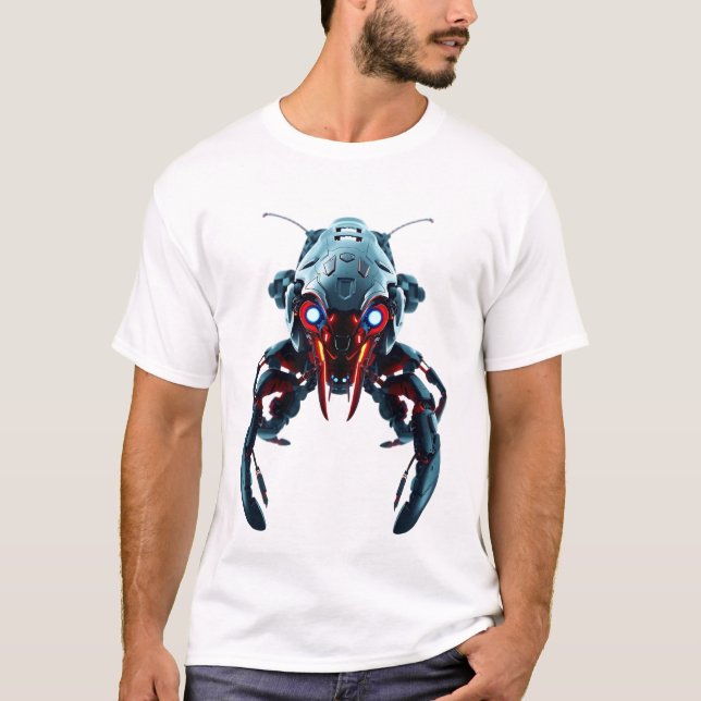 Camiseta Arte Robótica De Lagosta (Frente)