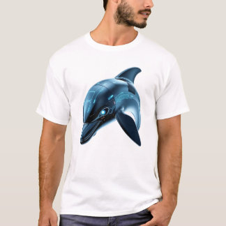 Camiseta Arte Robótica na Face do Golfinho