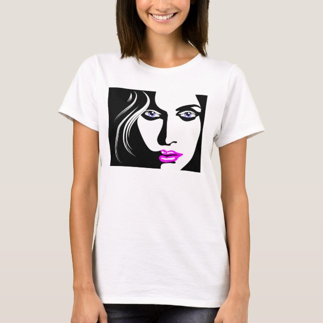 CAMISETA ARTE ROSTA EXÓTICA DA MULHER (Frente)