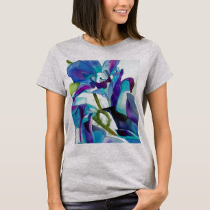 Camiseta Arte roxa da aguarela da flor da orquídea de