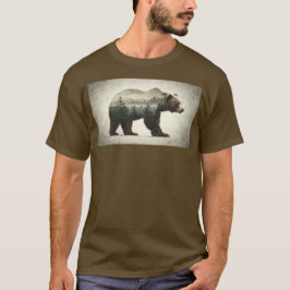 Camiseta Arte Selvagem de Ursos Grizzly