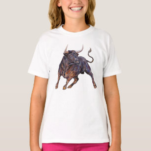 Camiseta Arte sobre a Força de Formação de Cavalos Bull Tor