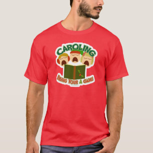 Camiseta Arte sobre Natal Caroling Feriado Feriado Fúnebre
