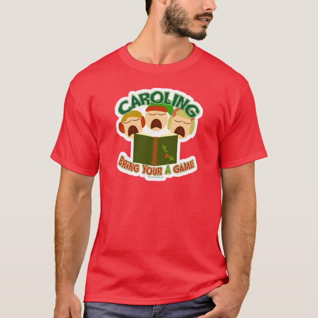 Camiseta Arte sobre Natal Caroling Feriado Feriado Fúnebre (Frente)