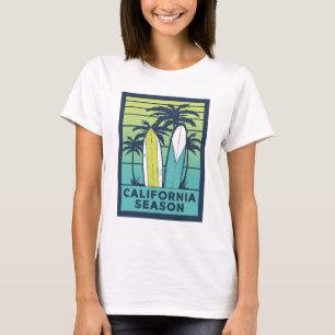 Camiseta Arte sobre pranchas na Califórnia - Costa de Verão