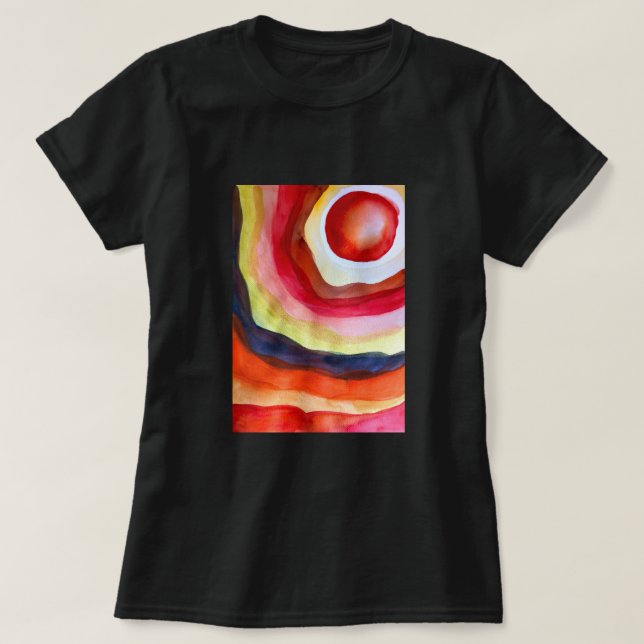 Camiseta Arte solar com cor d'água (Frente do Design)