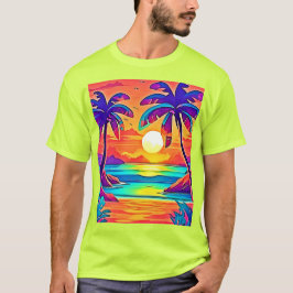 Camiseta Arte solar tropical vibrante