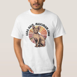 Camiseta Arte Sphynx Amor Máximo Cabelo Zero