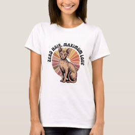 Camiseta Arte Sphynx Amor Máximo Cabelo Zero