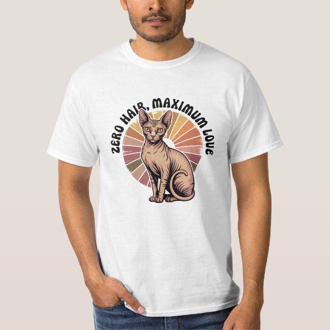 Camiseta Arte Sphynx Amor Máximo Sem Cabelo (Frente)
