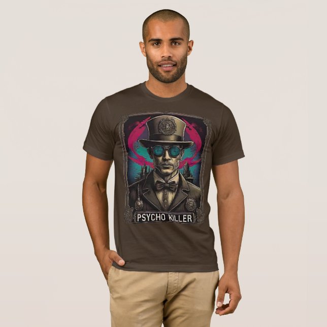 Camiseta Arte Steampunk Do Assassino De Psicopas Retro Comi (Frente Completa)