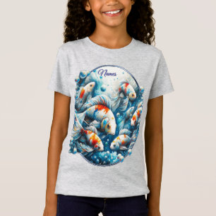 Camiseta Arte submarina de Peixe e Coral em tintas acrílica
