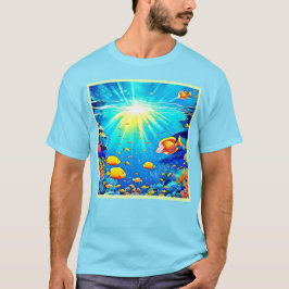 Camiseta Arte Sunlit Reef Life Glow